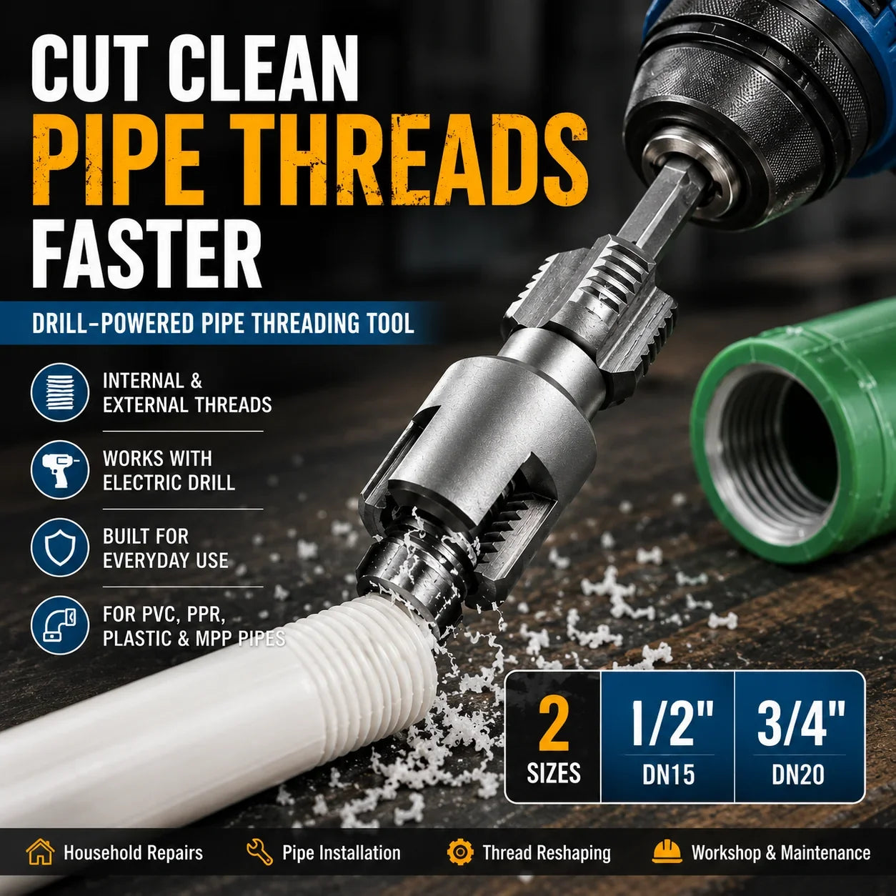 🔥Integrated Internal & External Pipe Threading Tool Secondary image
