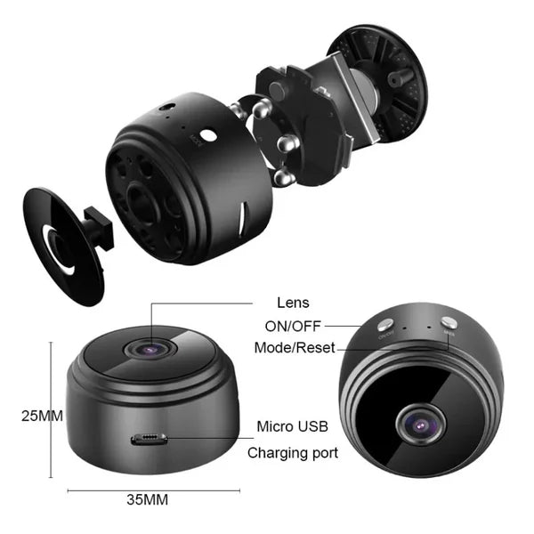 HD Mini WiFi Spy Camera – 1080P Wireless Magnetic Security Camera with Night Vision & Motion Detection