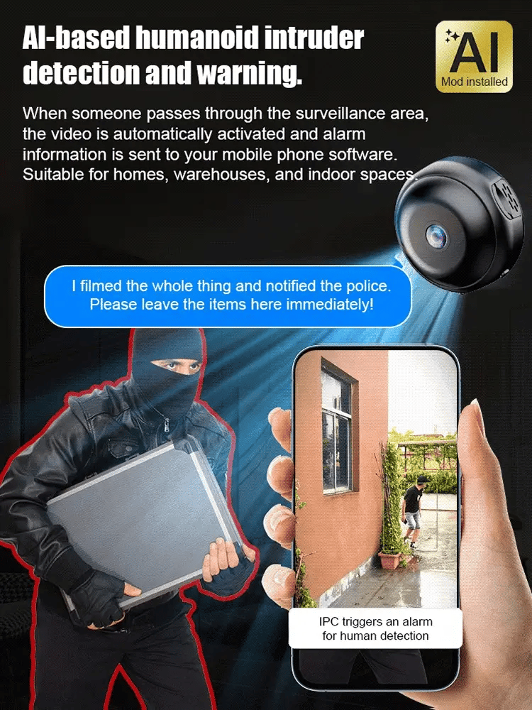 HD Mini WiFi Spy Camera – 1080P Wireless Magnetic Security Camera with Night Vision & Motion Detection