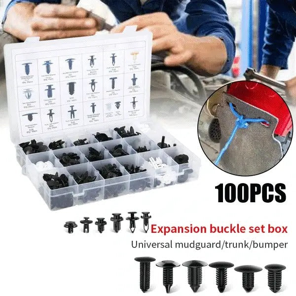 100-pack universal screw clamps – Suitable for car fenders, door panels, C05 C20 C32 B01 D02 A16 car parts. Main image