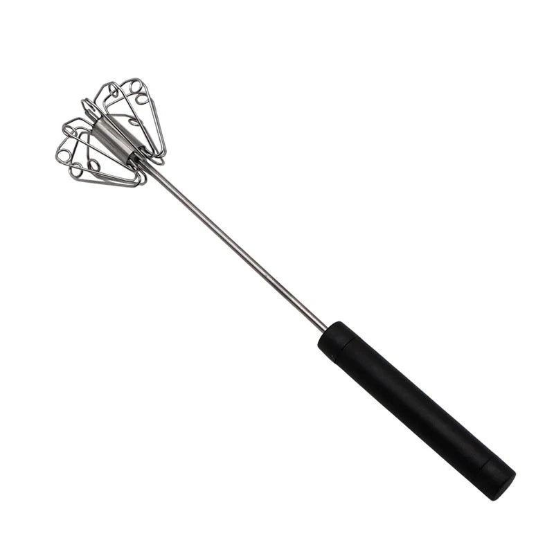 🍰⚡ Stainless steel semi-automatic hand whisk –🥄 Pressure-operated design that produces perfect foam in minutes 🥛
