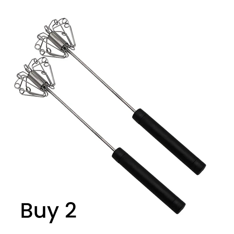 🍰⚡ Stainless steel semi-automatic hand whisk –🥄 Pressure-operated design that produces perfect foam in minutes 🥛