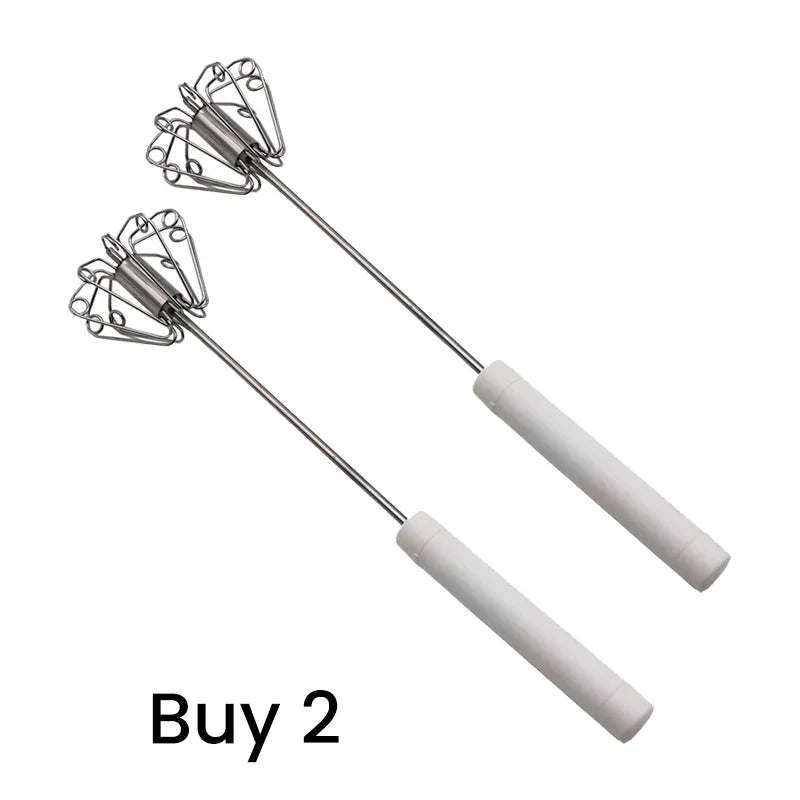 🍰⚡ Stainless steel semi-automatic hand whisk –🥄 Pressure-operated design that produces perfect foam in minutes 🥛