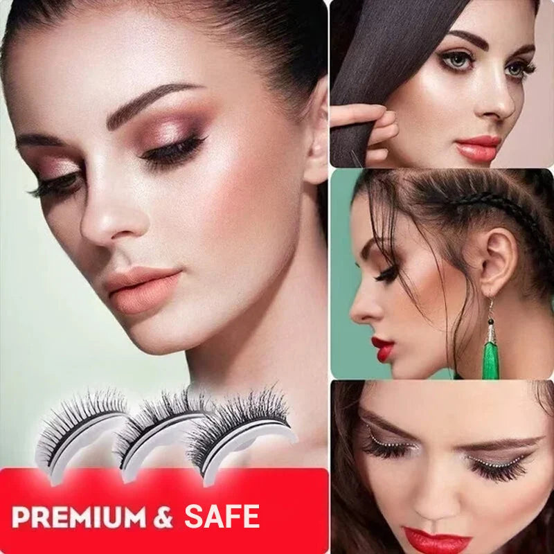 Reusable adhesive false lashes