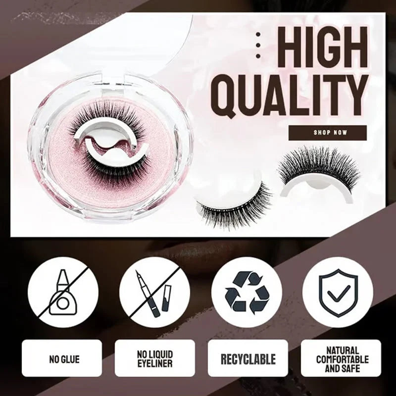 Reusable adhesive false lashes