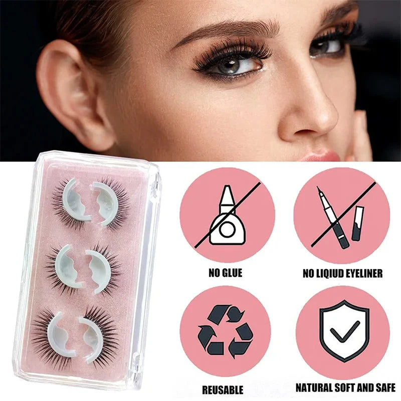 Reusable adhesive false lashes